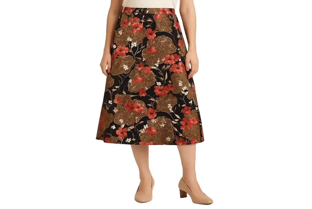 NWT Kathie Lee Lace floral cluster print skirt size 16